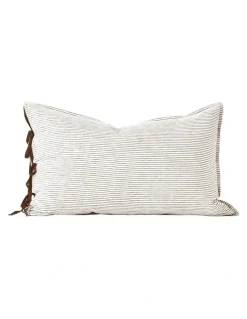 Aura Home Chambray Mini Stripe Bedlinen Collection in Chocolate
