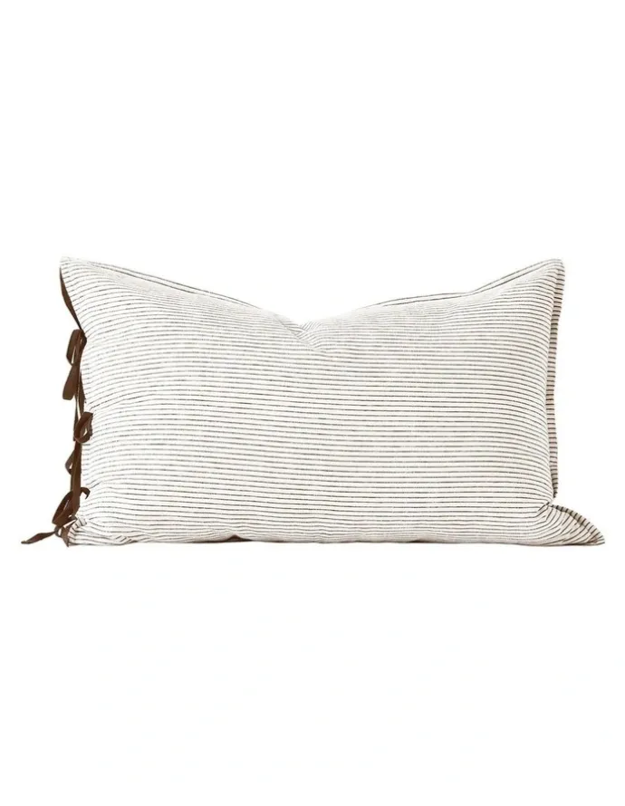 Aura Home Chambray Mini Stripe Bedlinen Collection in Chocolate