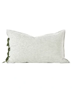 Aura Home Chambray Mini Stripe Quilt Cover in Khaki