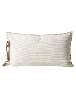 Aura Home Chambray Mini Stripe Quilt Cover in Natural