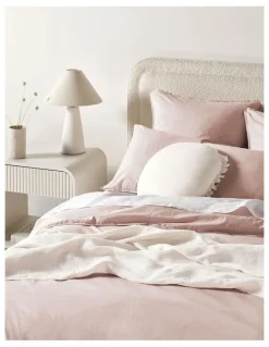 Aura Home Evie Organic Stonewash Bedlinen Collection in Blush Pink