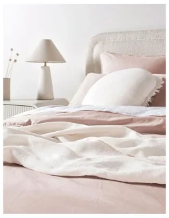 Aura Home Evie Organic Stonewash Bedlinen Collection in Blush Pink