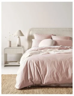 Aura Home Evie Organic Stonewash Bedlinen Collection in Blush Pink