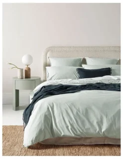 Aura Home Evie Organic Stonewash Bedlinen Collection in Mist