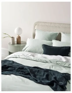 Aura Home Evie Organic Stonewash Bedlinen Collection in Mist