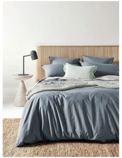 Aura Home Evie Organic Stonewash Bedlinen Collection in Washed Denim