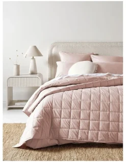 Aura Home Evie Organic Stonewash Coverlet in Blush Pink