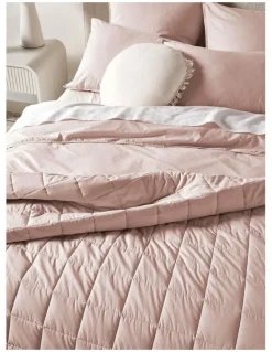 Aura Home Evie Organic Stonewash Coverlet in Blush Pink