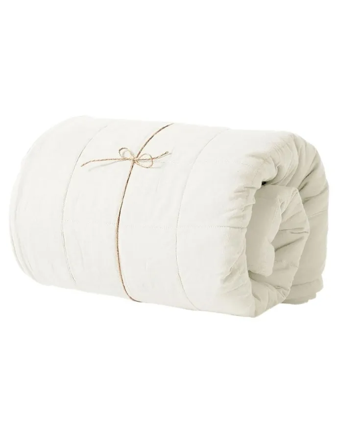 Aura Home Evie Organic Stonewash Coverlet in White