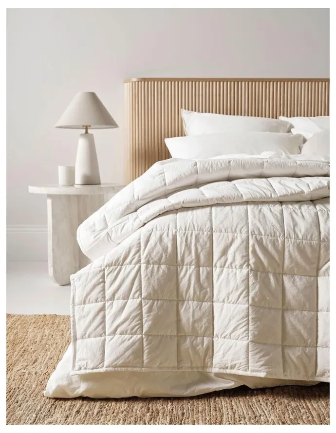 Aura Home Evie Organic Stonewash Coverlet in White
