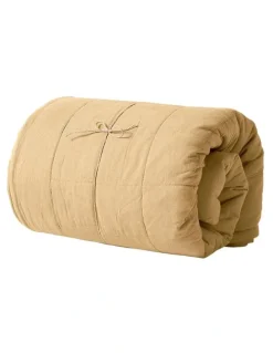 Aura Home Evie Organic Stonewash Coverlet in Caramel