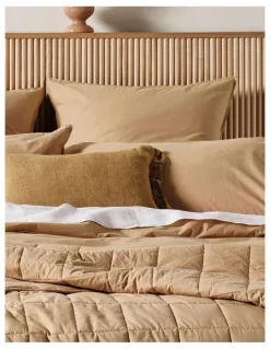 Aura Home Evie Organic Stonewash Coverlet in Toasted Pecan