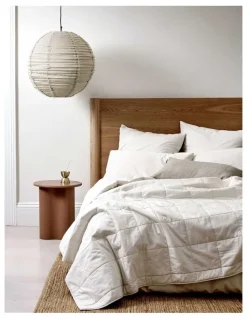 Aura Home Halo Organic Coverlet in White Sand