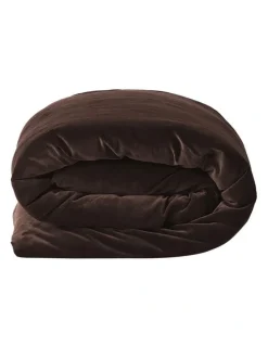 Aura Home Luxury Velvet Bedlinen Collection in Chocolate