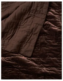 Aura Home Luxury Velvet Coverlet in Chocolate