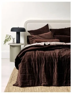 Aura Home Luxury Velvet Coverlet in Chocolate