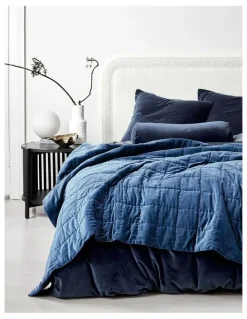 Aura Home Luxury Velvet Coverlet in Royal