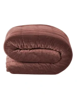 Aura Home Luxury Velvet Coverlet in Clove