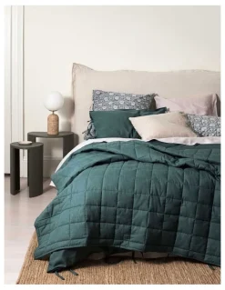 Aura Home Maison Vintage Coverlet in Indian Teal
