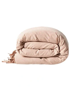 Aura Home Mini Gingham Bedlinen Collection in Clay