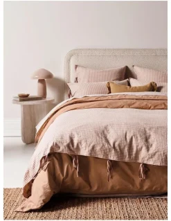 Aura Home Mini Gingham Bedlinen Collection in Clay