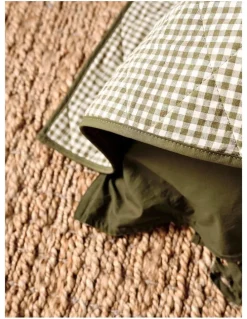 Aura Home Mini Gingham Coverlet in Olive