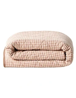 Aura Home Mini Gingham Coverlet in Clay