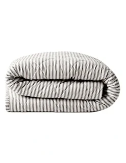 Aura Home Ticking Stripe Coverlet in Chocolate