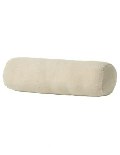 Aura Home Vintage Linen Fringe Bolster in Natural