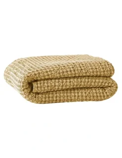 Aura Home Waffle Bed Cover in Caramel