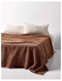 Aura Home Waffle Bed Cover in Clove