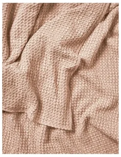 Aura Home Waffle Bed Cover in Pink