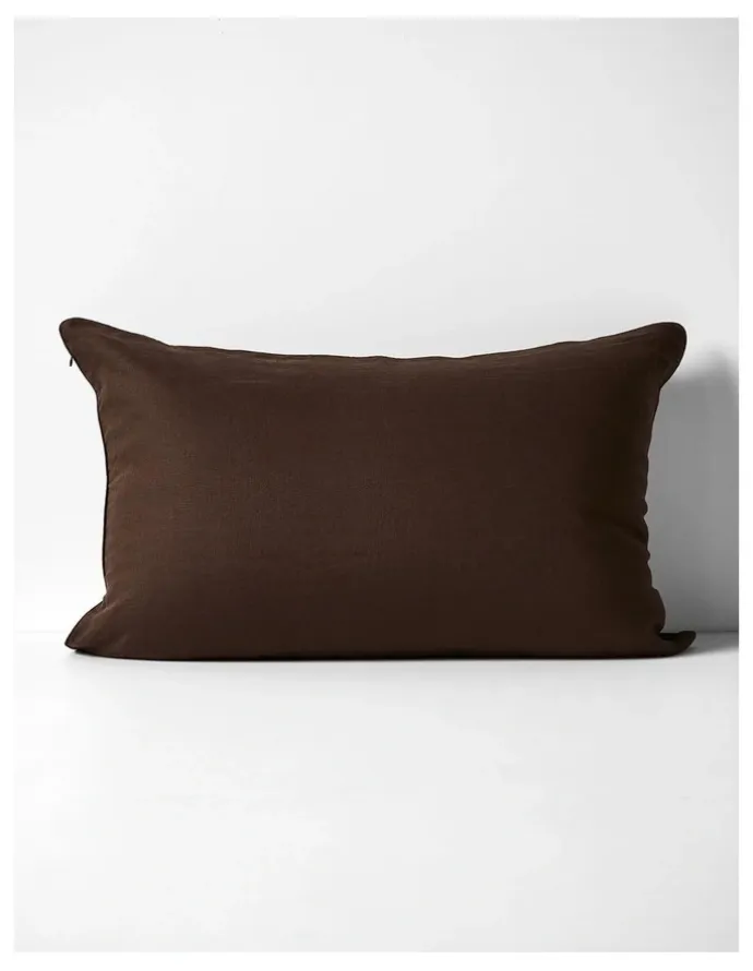 Aura Home Zara Silk Linen Standard Pillowcase in Chocolate