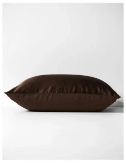 Aura Home Zara Silk Linen Standard Pillowcase in Chocolate