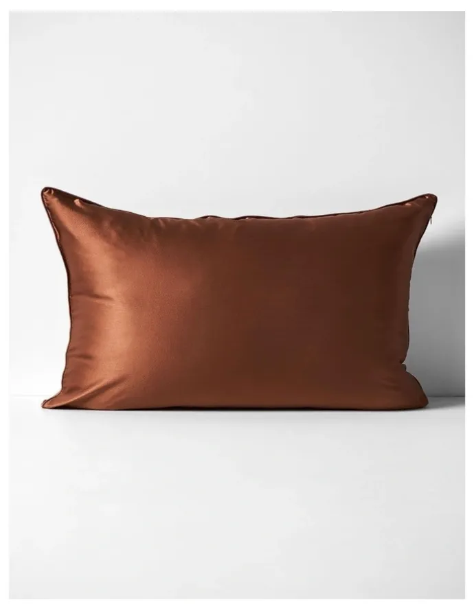 Aura Home Zara Silk Linen Standard Pillowcase in Bronze