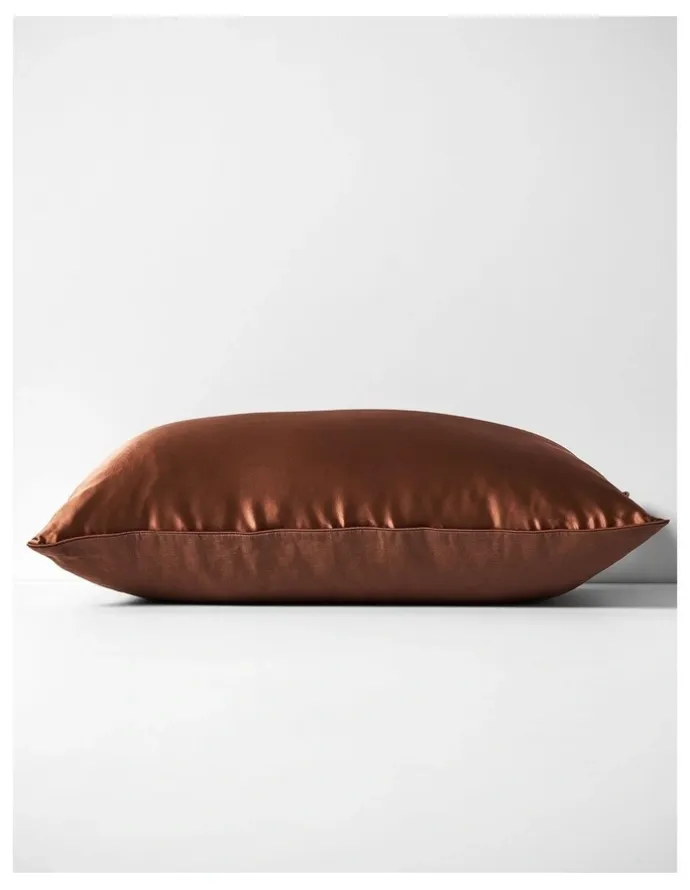 Aura Home Zara Silk Linen Standard Pillowcase in Bronze