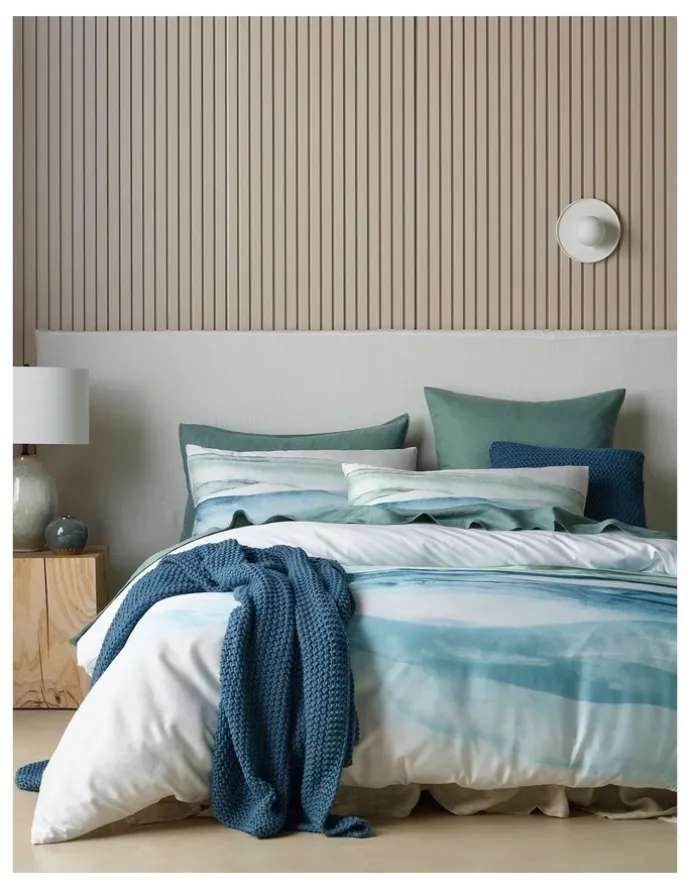 Australian House & Garden Bass Strait Tencel Quilt Cover Set in Ocean
