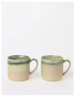 Australian House & Garden Esperance Celadon Wiped Edge Mug Set of 2 in Green