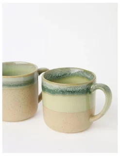 Australian House & Garden Esperance Celadon Wiped Edge Mug Set of 2 in Green