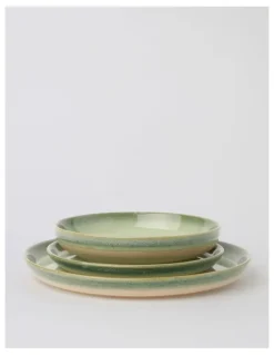 Australian House & Garden Esperance Celadon Wiped Edge 12pc Dinner Set in Green