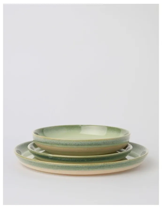 Australian House & Garden Esperance Celadon Wiped Edge 12pc Dinner Set in Green