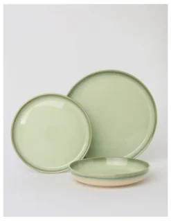 Australian House & Garden Esperance Celadon Wiped Edge 12pc Dinner Set in Green
