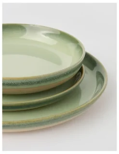Australian House & Garden Esperance Celadon Wiped Edge 12pc Dinner Set in Green