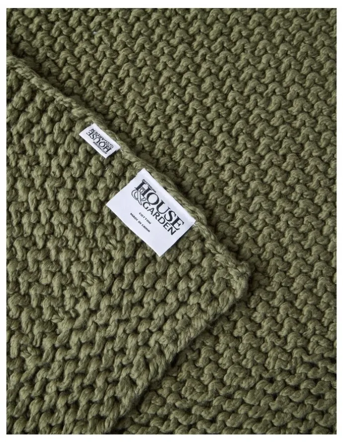 Australian House & Garden Norwood Knitted Throw in Olive