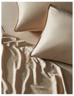 Australian House & Garden Palm Cove Washed Bamboo Cotton Sheet Set in Dune