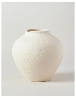 Australian House & Garden Peninsula Textured Ceramic Vase 21cm in Matte White