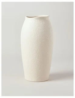 Australian House & Garden Peninsula Textured Ceramic Vase 33cm in Matte White