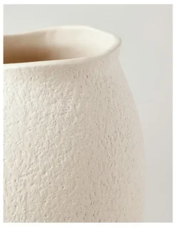 Australian House & Garden Peninsula Textured Ceramic Vase 33cm in Matte White