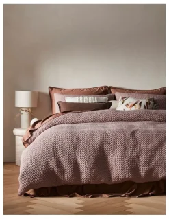 Australian House & Garden Queenstown Quilted Cotton Quilt Cover Set in Dove
