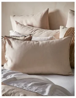Australian House & Garden Sandy Cape Washed Belgian Linen Quilt Cover Set in Moonbeam